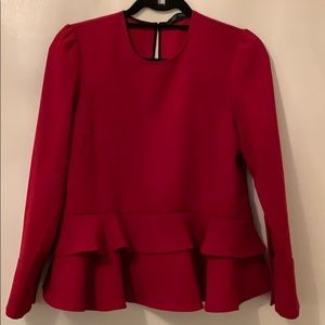 Zara ruffle bottom blouse